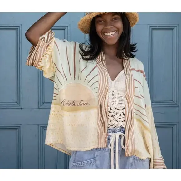 Market of Stars Pixie Duster Cropped Kimono Radiate Love New OS Sunrise - Picture 14 of 14